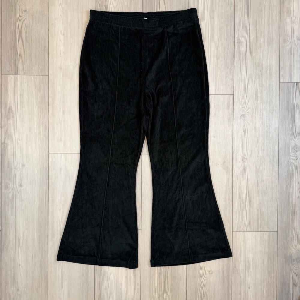Aerie Black Corduroy Flare Pants High Waisted XL Short NWT 37677507